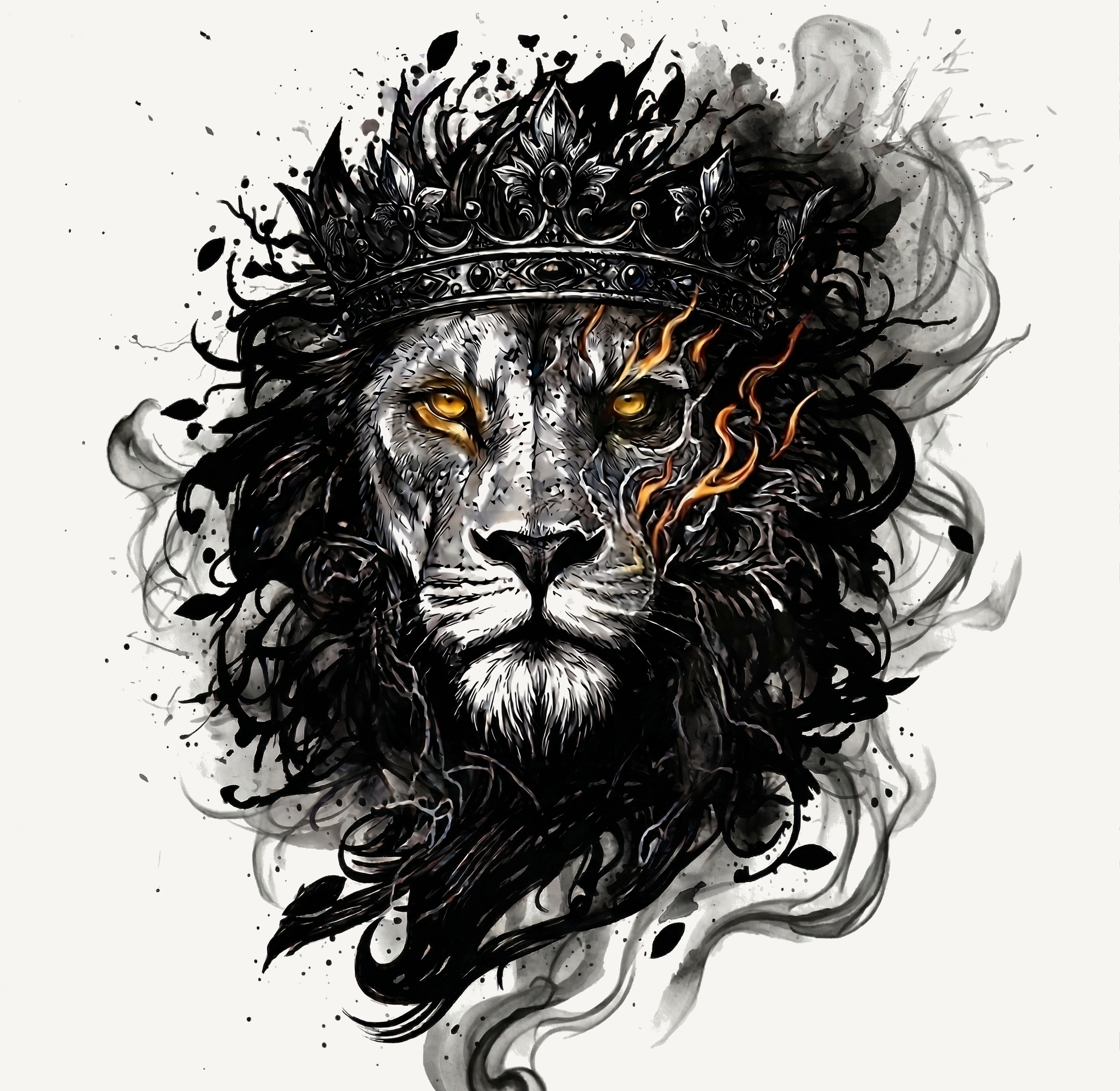 The Mane Den Barber Shop crowned lion logo